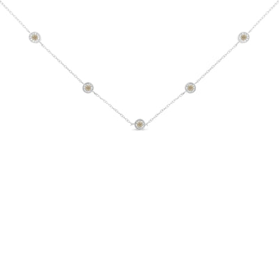 Sterling Silver Diamond Station Necklace (1/2 cttw, I-J Color, I1-I2 Clarity)